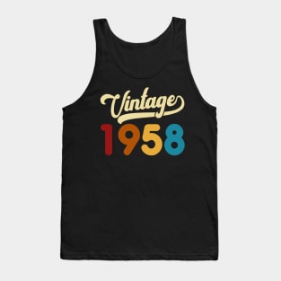 1958 Vintage Gift 62rd Birthday Retro Style Tank Top